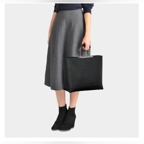 Alexander Wang Black Zip Top Logo Letters Dime Tote Bag - Picture 6 of 13